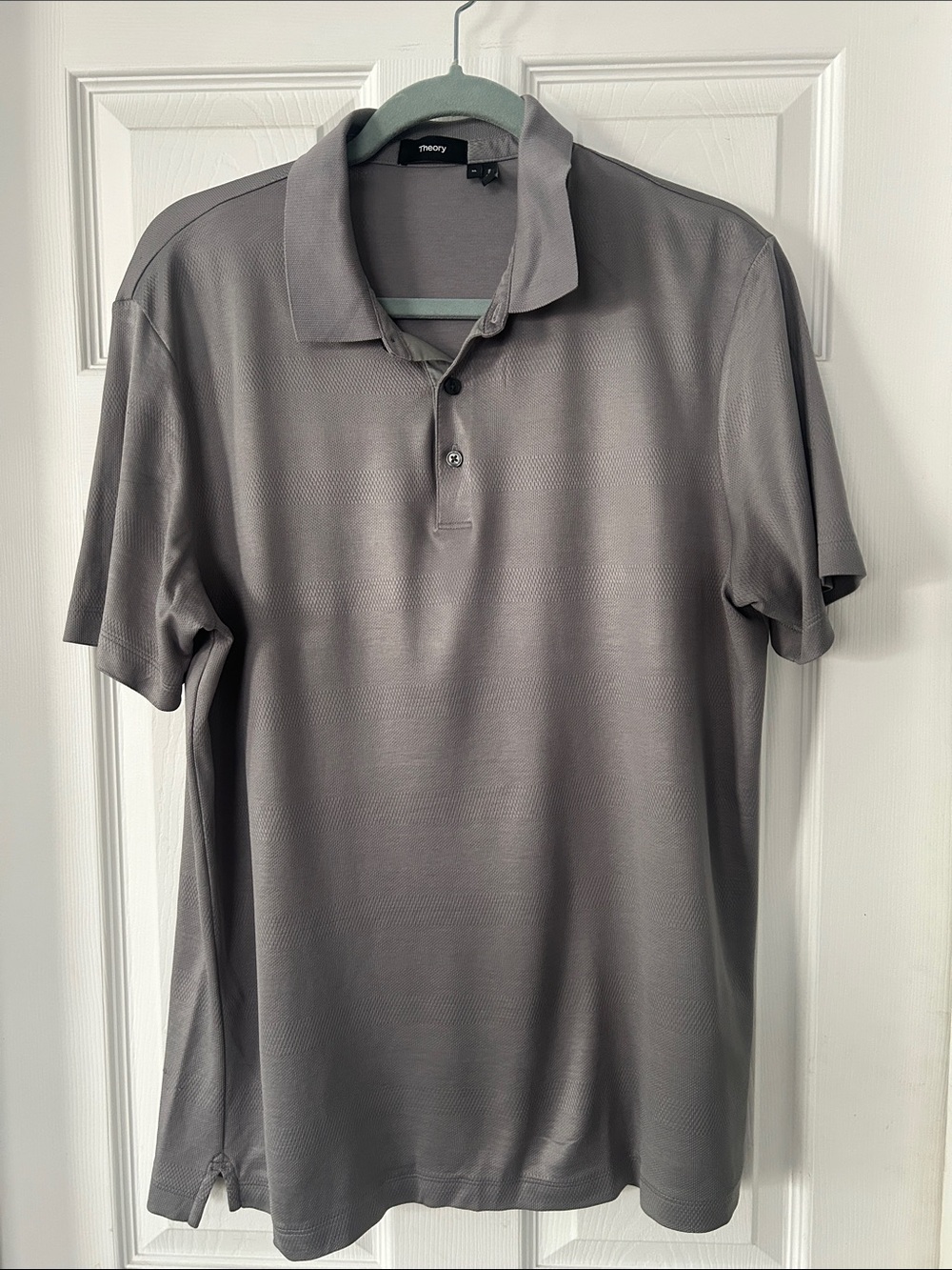 Theory Men's Light Gray Short-Sleeve Polo